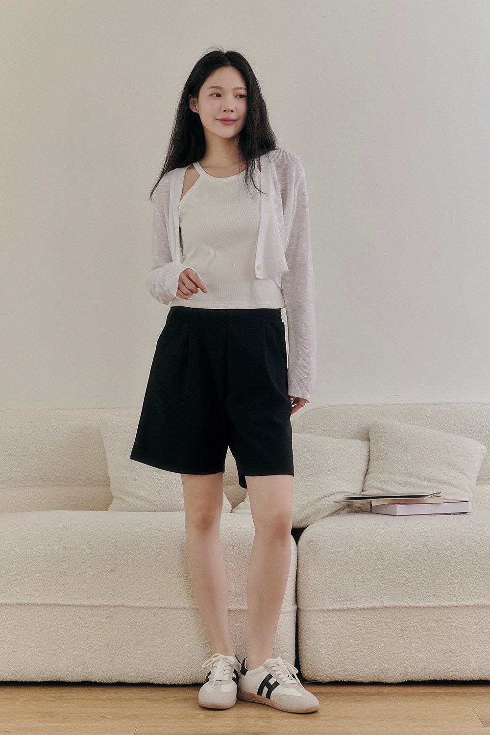 闆娘媽一秒自留 彈性五分西裝短褲