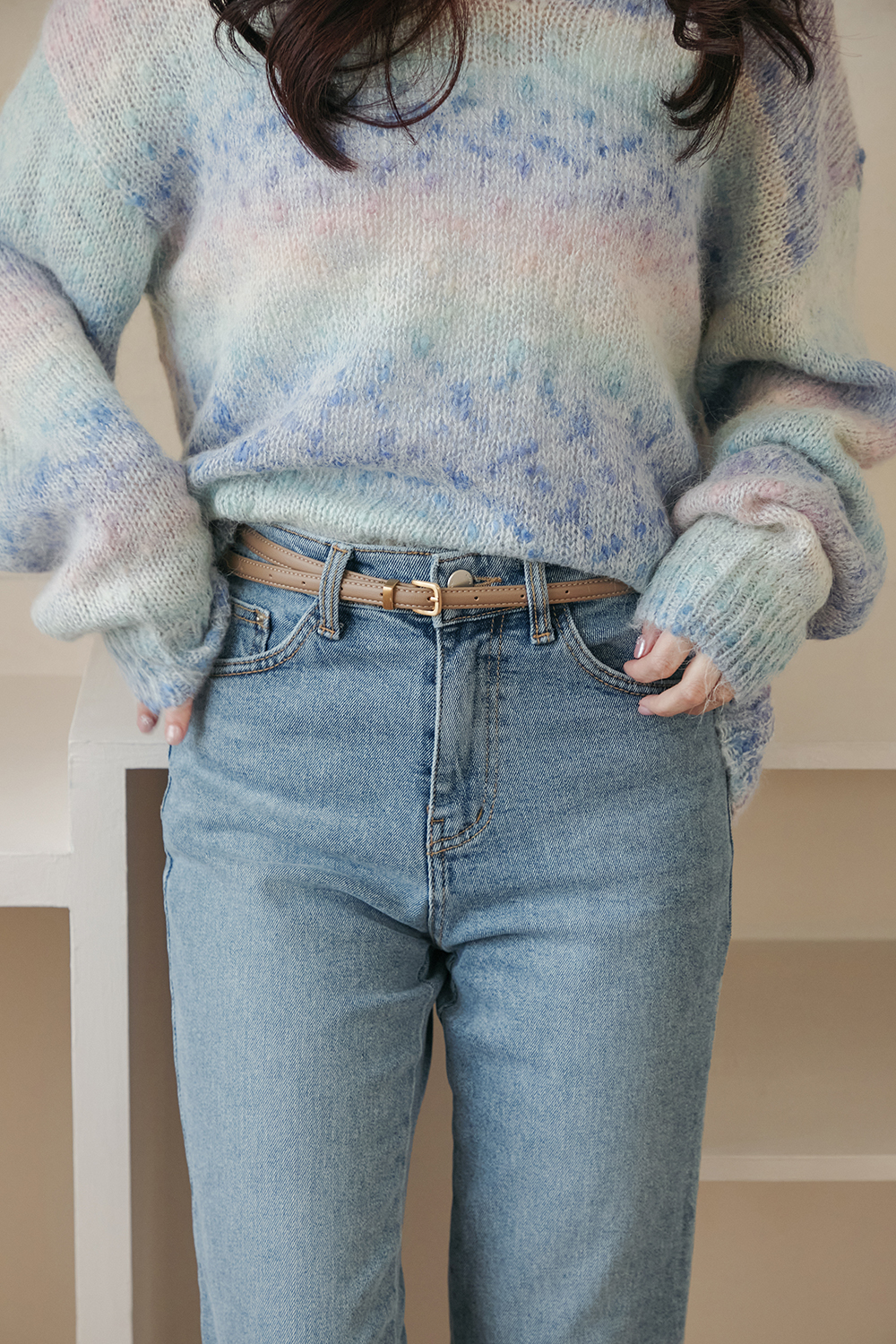 HEALER Made 高級手感<細版> 金釦牛皮皮帶