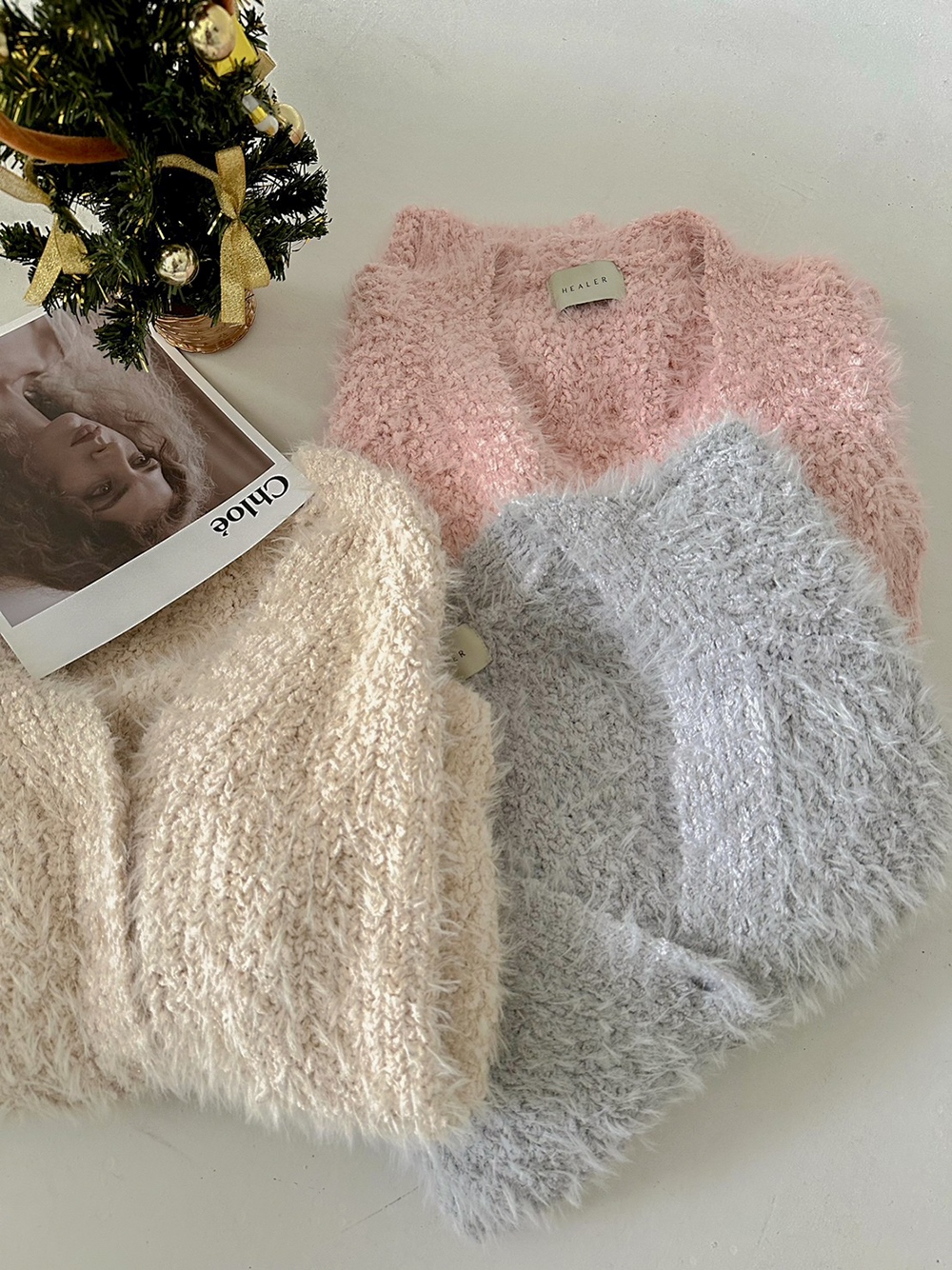 HEALER Made 冰雪奇緣 毛羽針織外套