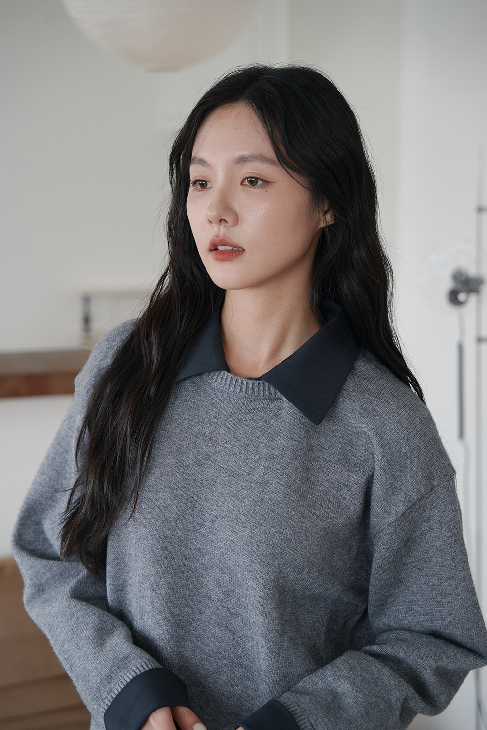 HEALER Made 藏不住的秘密 假兩件式短版長袖針織