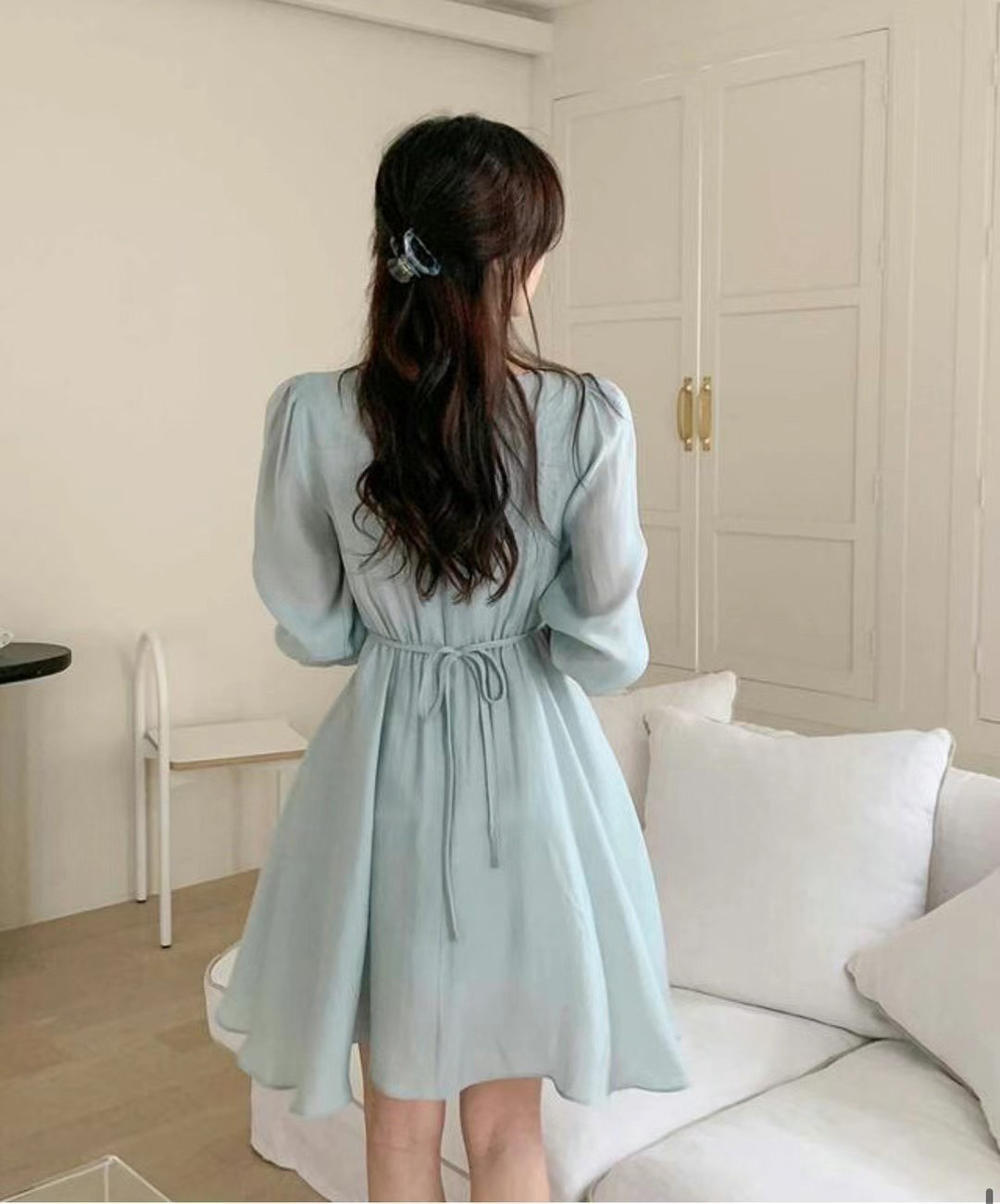 戀愛信號 綁帶A字傘擺短洋裝