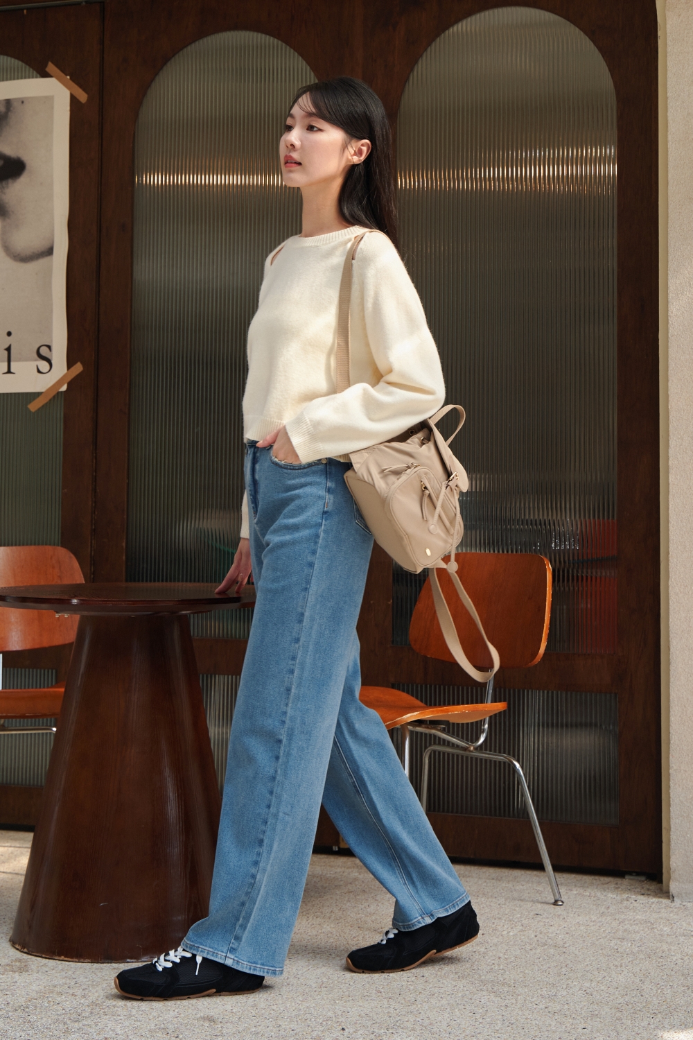 HEALER Made 人間美圖機 彈性牛仔直筒寬褲