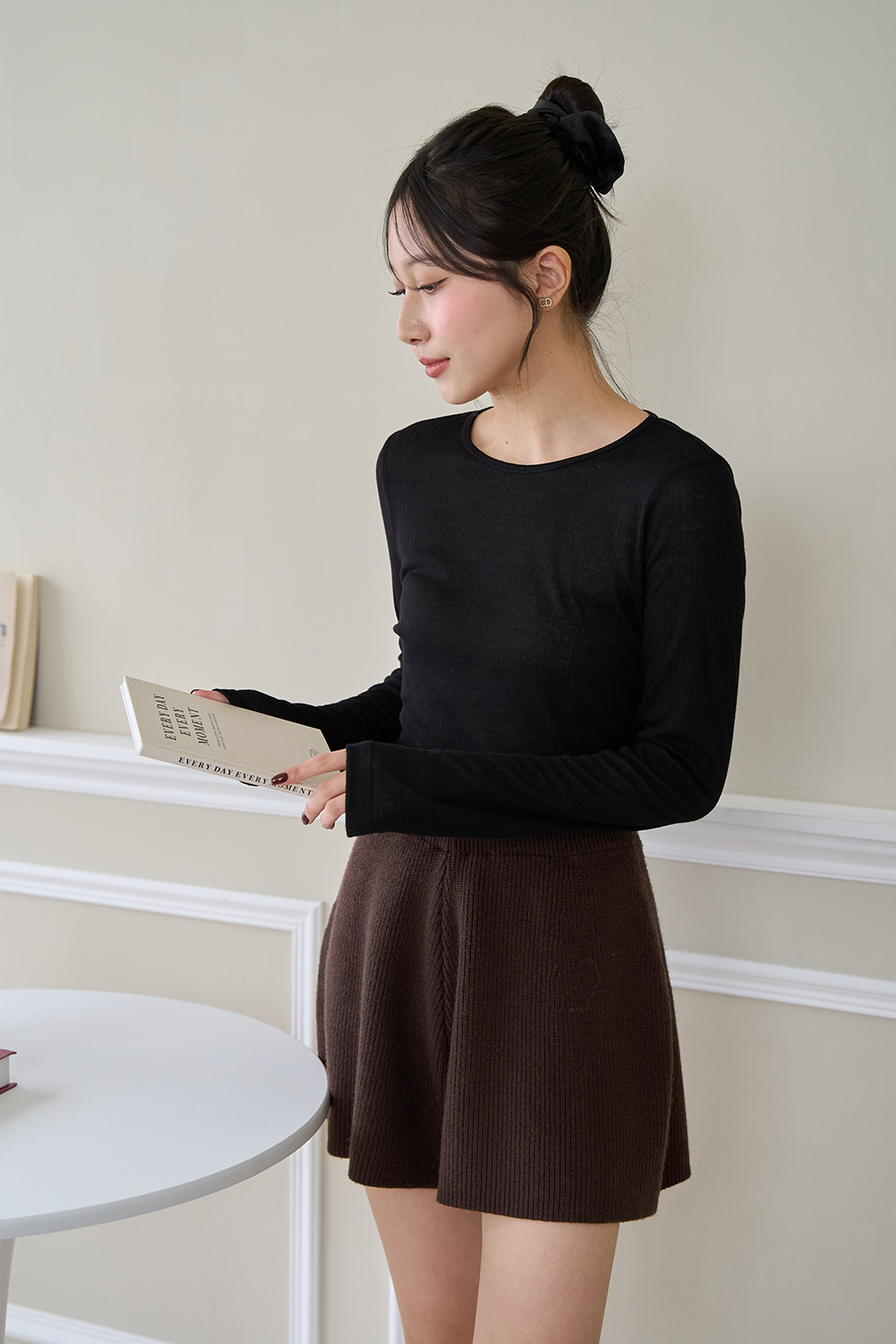 HEALER Made 極簡棉柔衫 薄透後中線圓領上衣