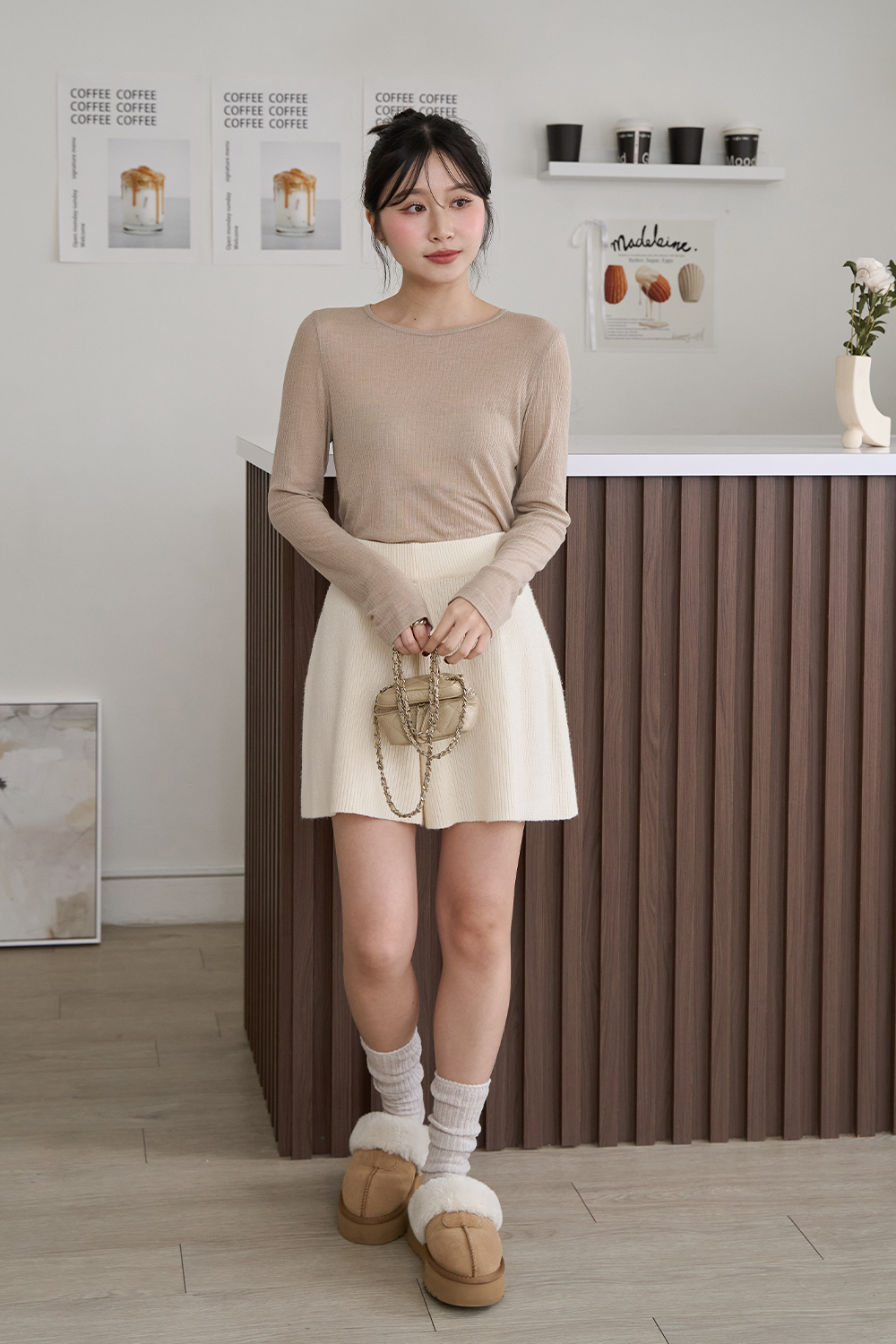 HEALER Made 極簡棉柔衫 薄透後中線圓領上衣