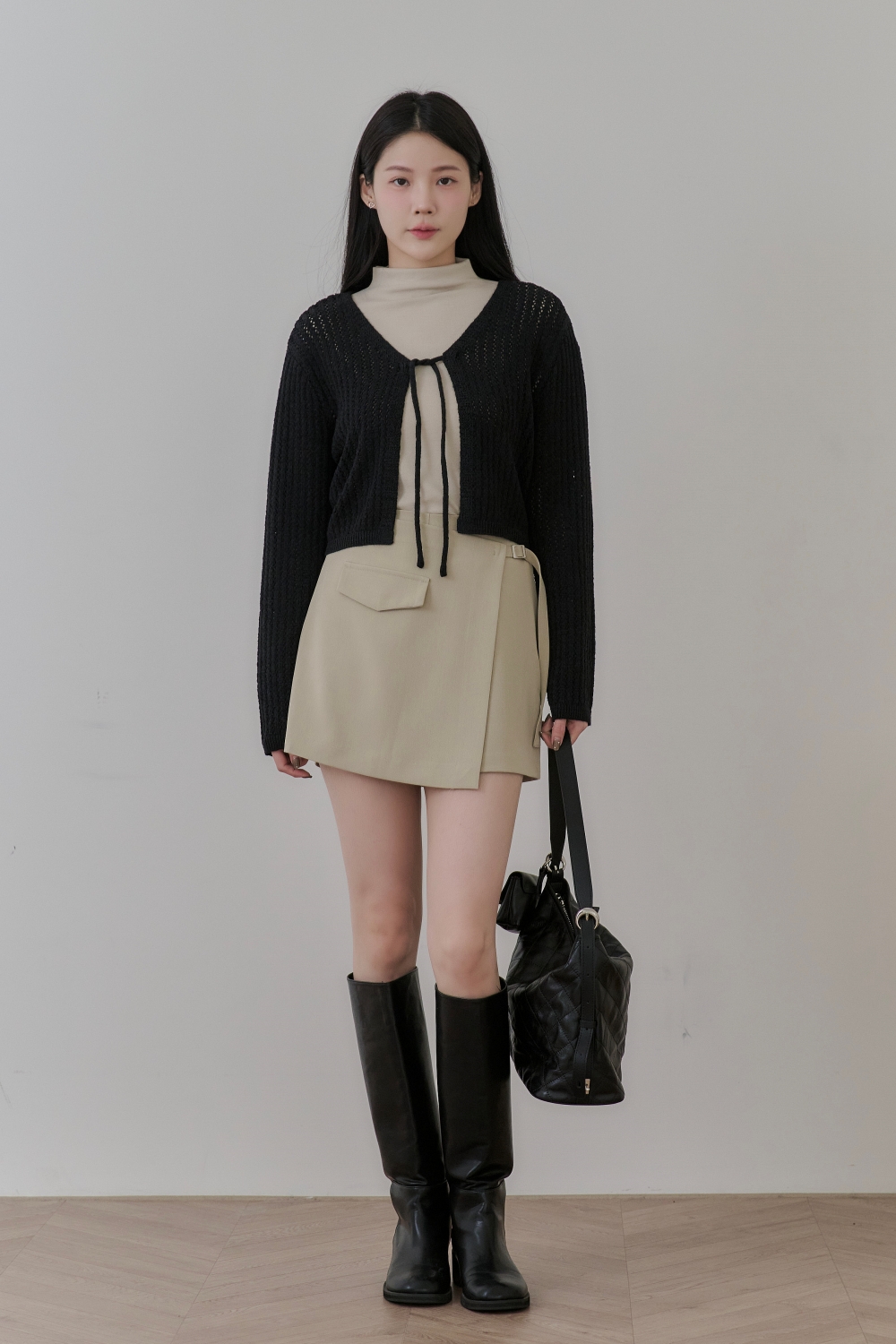 HEALER Made 織夢少女 簍空綁帶針織罩衫