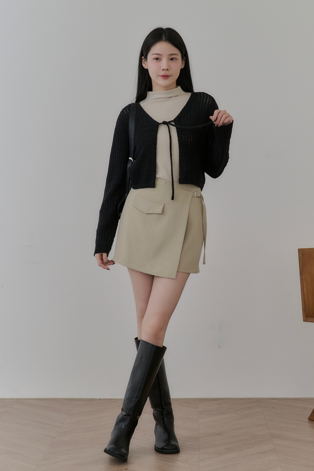 HEALER Made 織夢少女 簍空綁帶針織罩衫