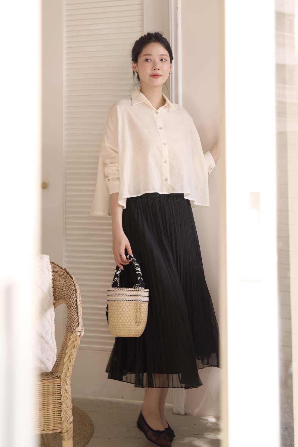 HEALER Made 繾綣之夏 雙面穿細百褶雪紡長裙