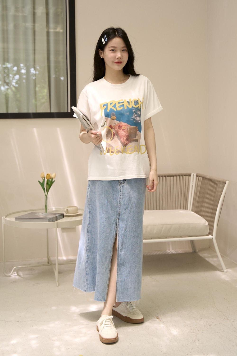 HEALER Made 超狂遮胯裙 斜釦牛仔長裙