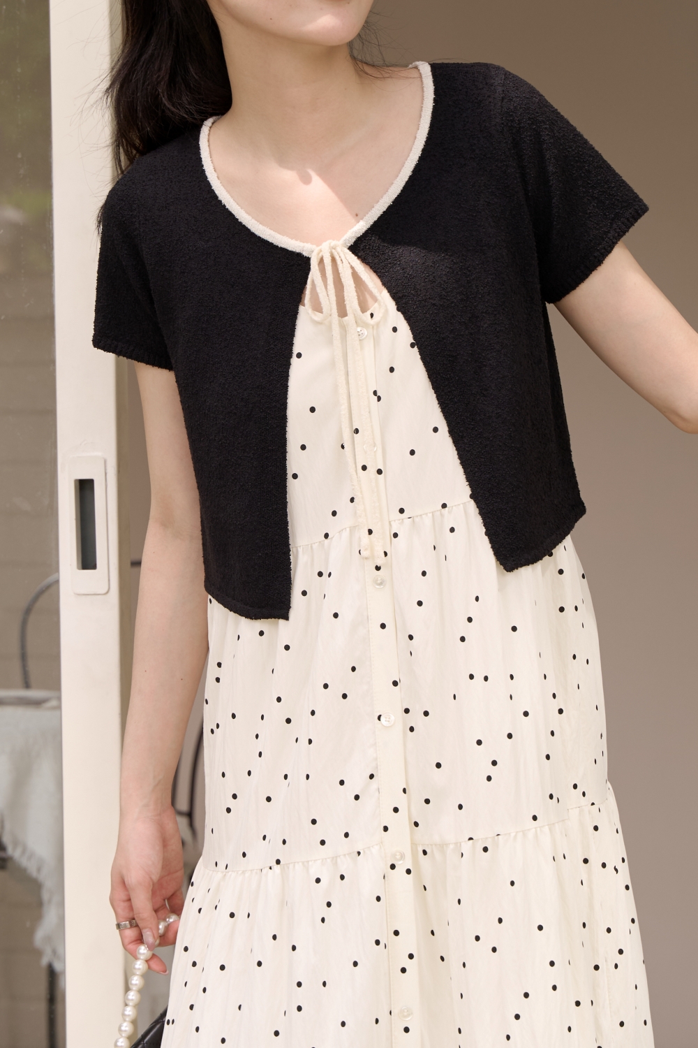 HEALER Made 法式優雅 小香風滾邊綁帶針織小外套