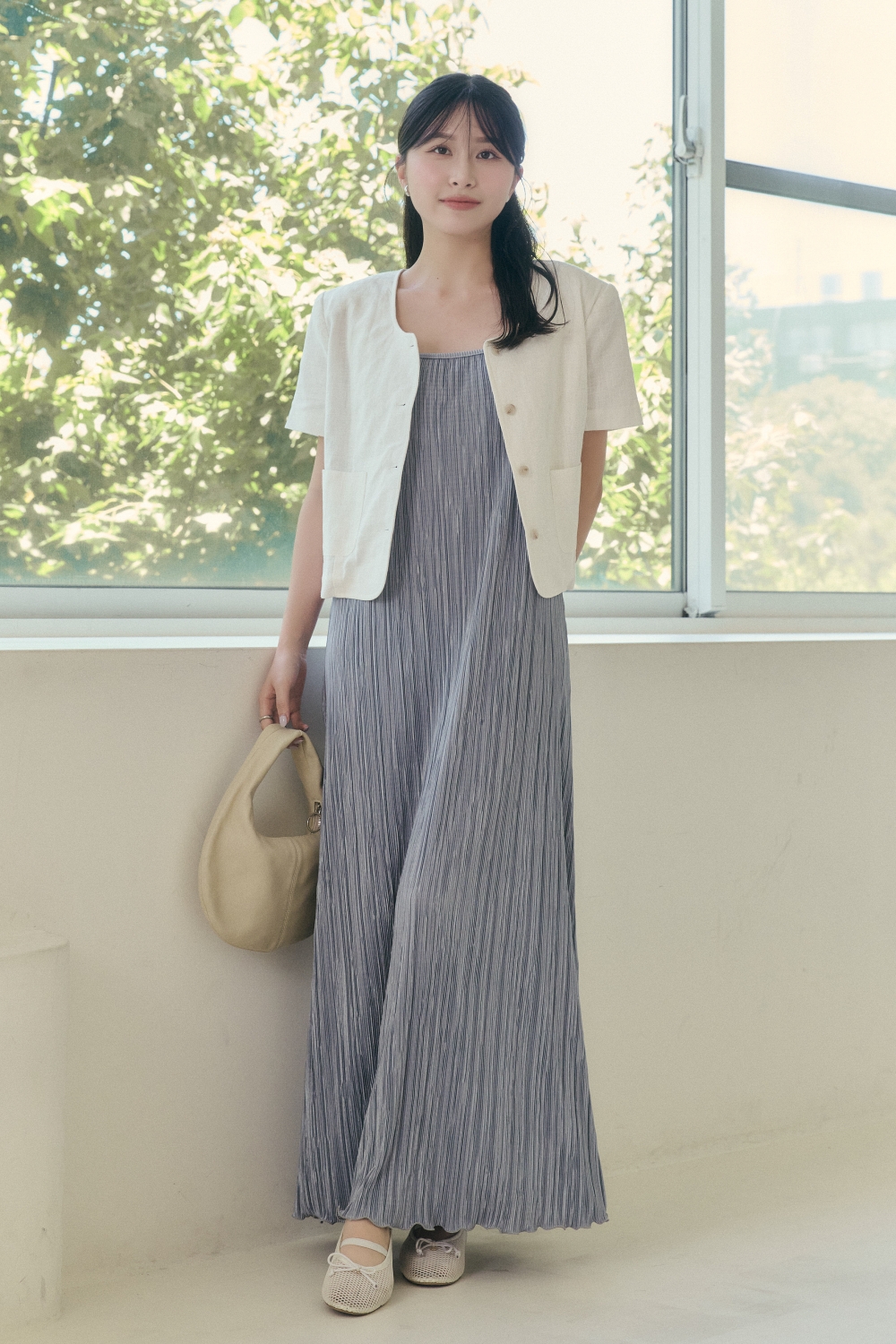 擁夏 亞麻短袖西裝外套
