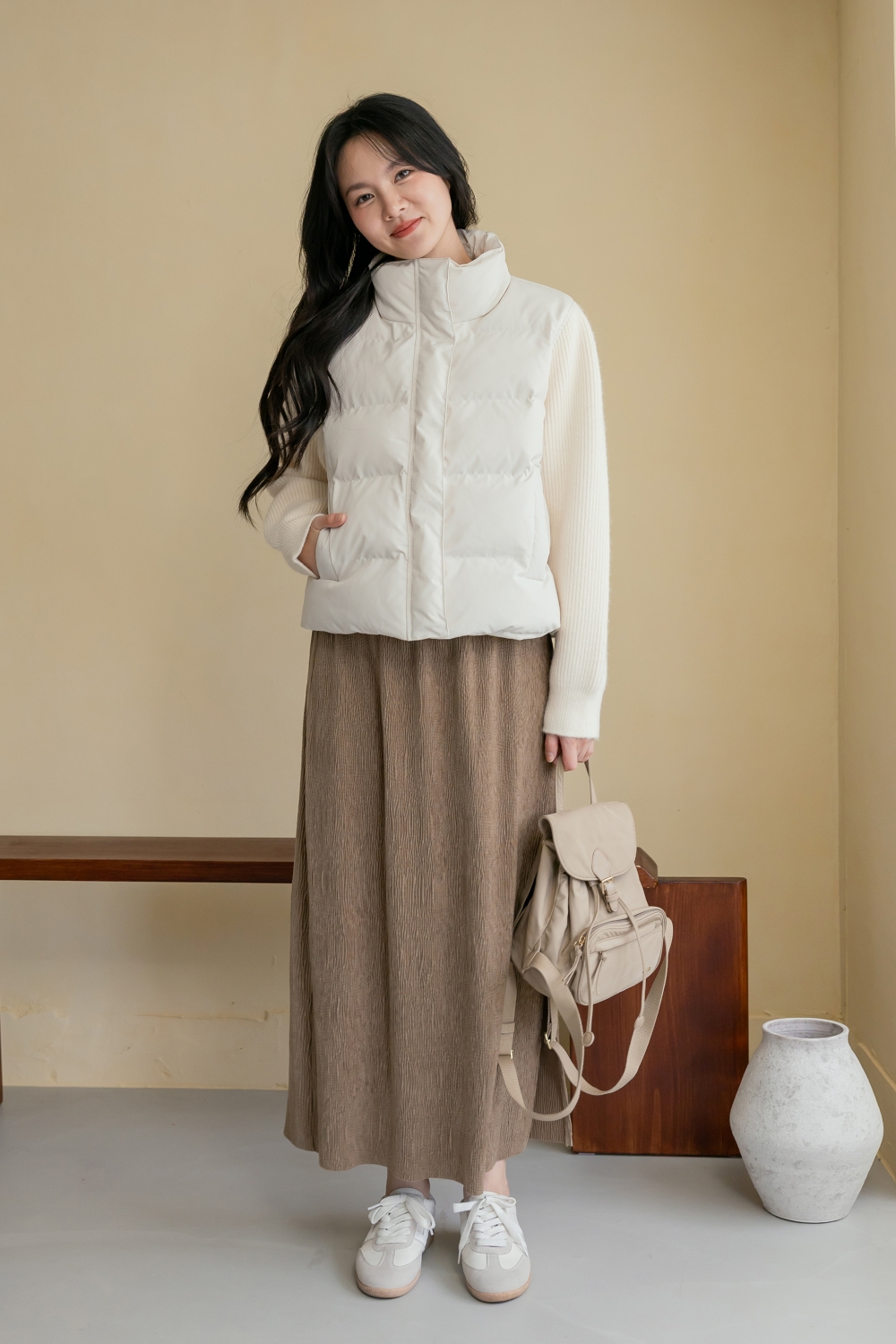 HEALER Made 可遇不可求 針織拼袖羽絨棉外套