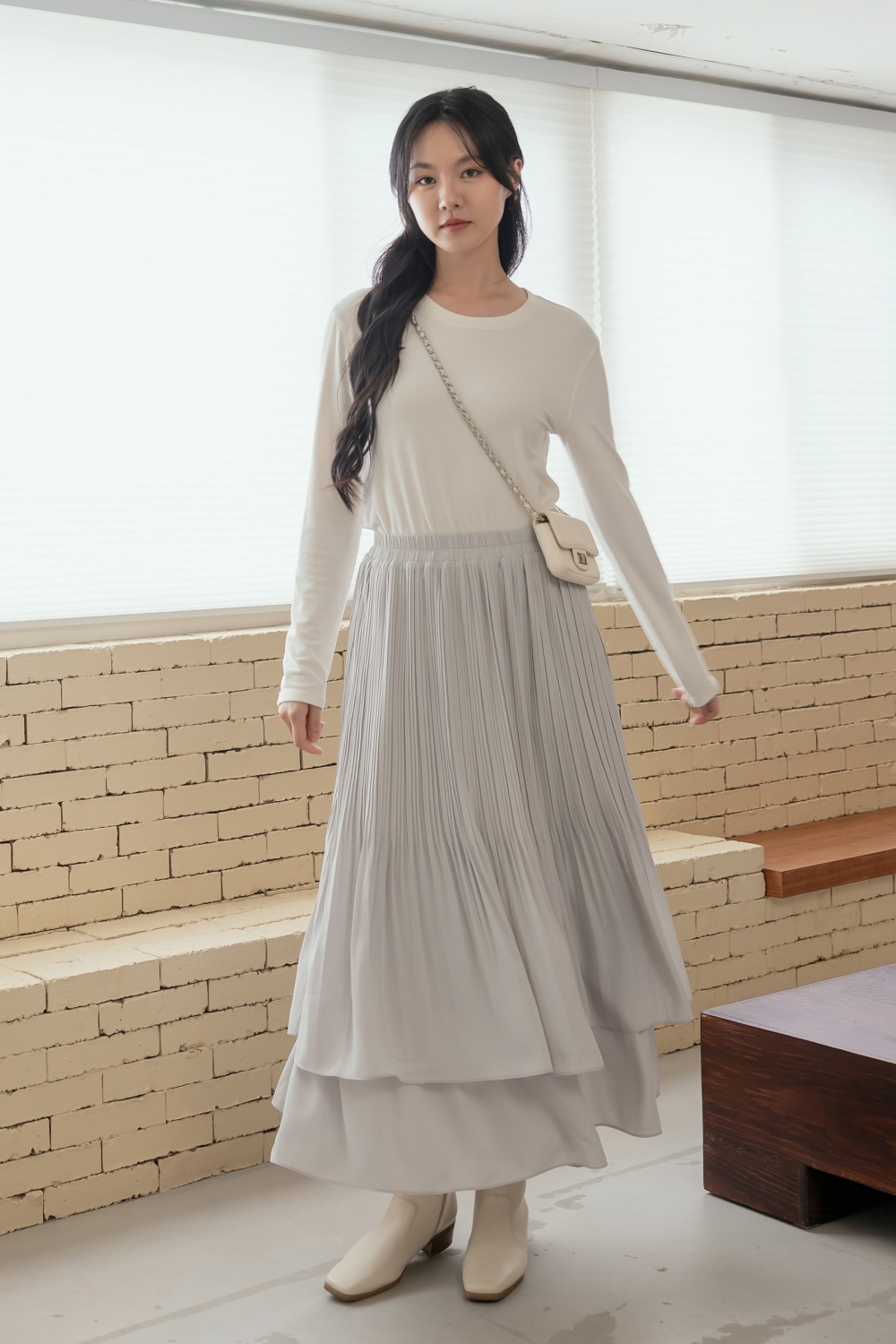 HEALER Made 完美弧度 弧下襬修身磨毛上衣