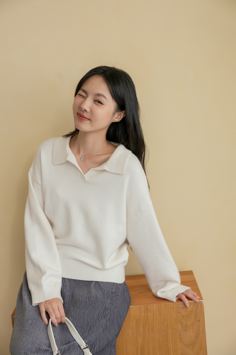 HEALER Made 平凡幸福 條紋翻領針織衫