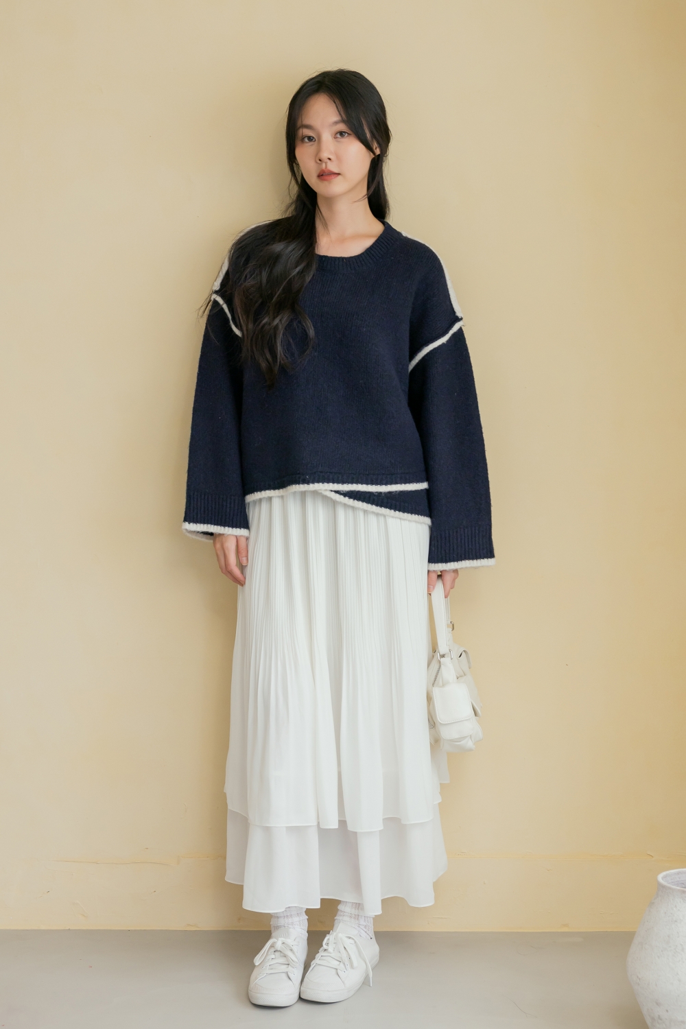 HEALER Made 雙層幸運 雙層細褶雪紡長裙