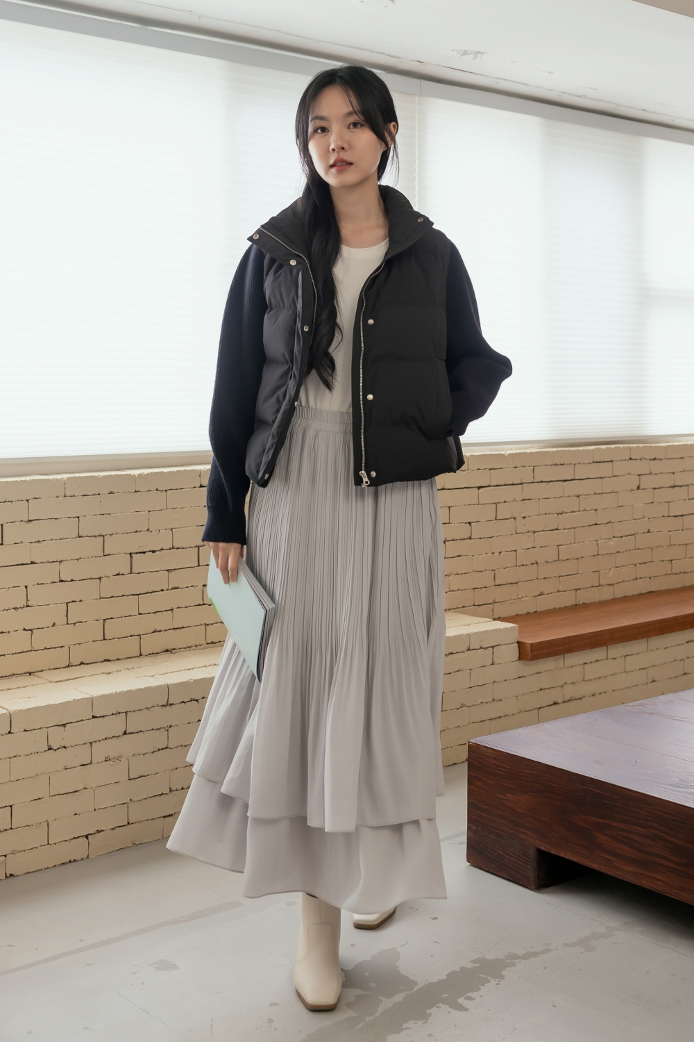 HEALER Made 雙層幸運 雙層細褶雪紡長裙