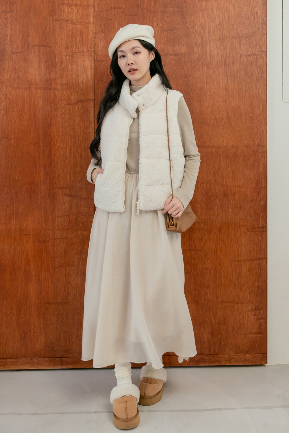 HEALER Made 服搭神器 微光澤拼接垂領長洋裝