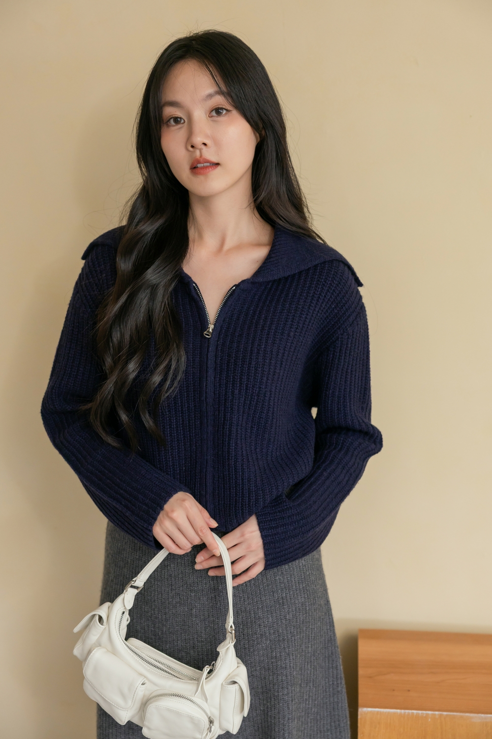 HEALER Made 天生一對 翻領拉鍊針織毛衣+針織魚尾裙套裝