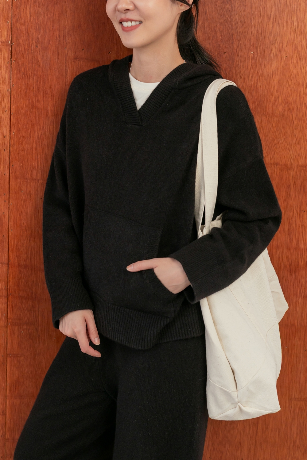 HEALER Made 懶人搭機 超親膚連帽長褲針織套裝