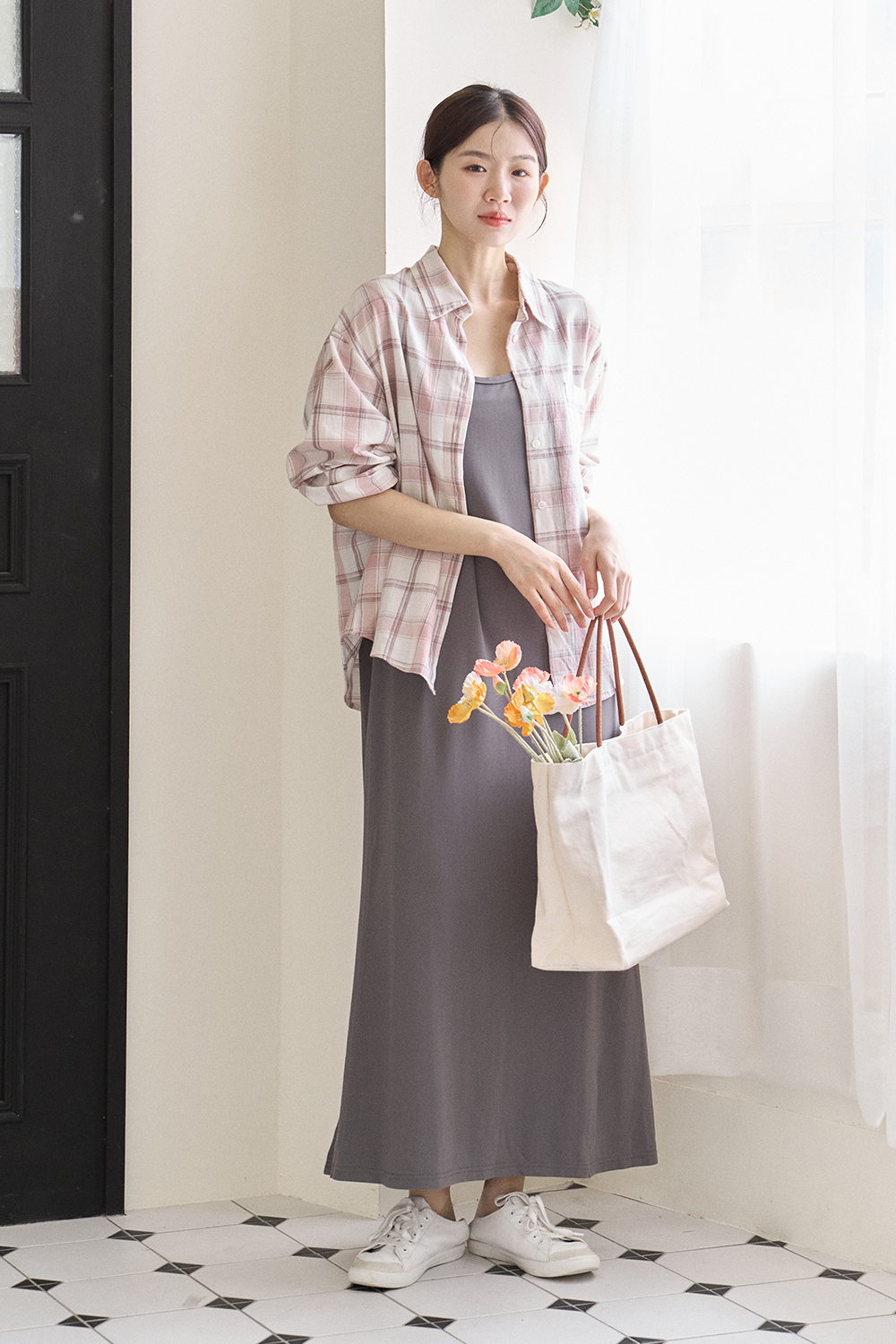 HEALER Made 水感洋 涼感前後兩穿開衩背心洋裝