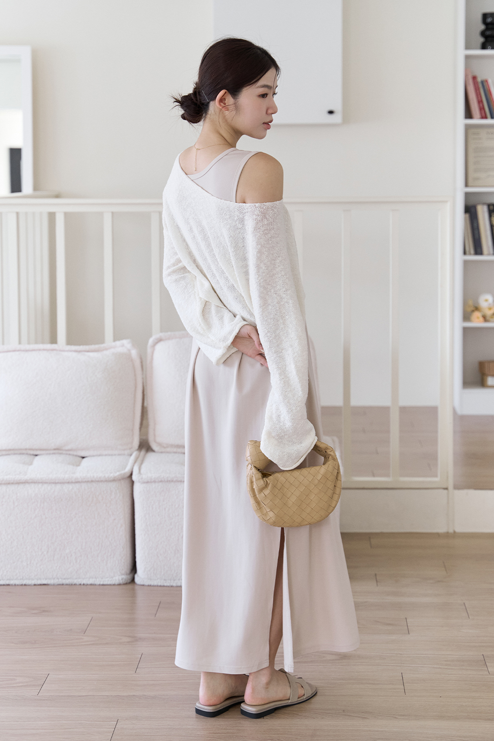 HEALER Made 水感洋 涼感前後兩穿開衩背心洋裝