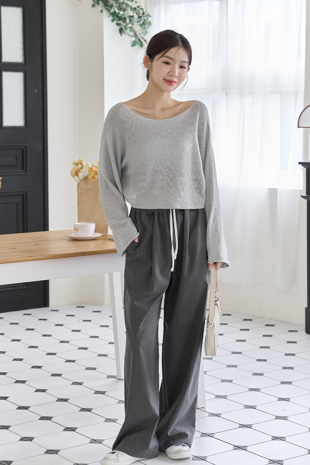 長腿秘技 短版寬鬆針織罩衫