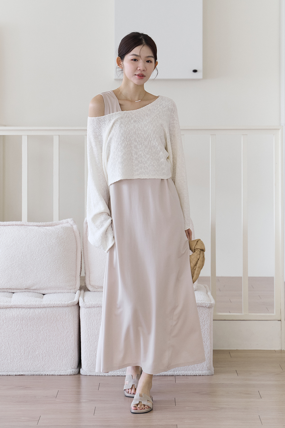 長腿秘技 短版寬鬆針織罩衫