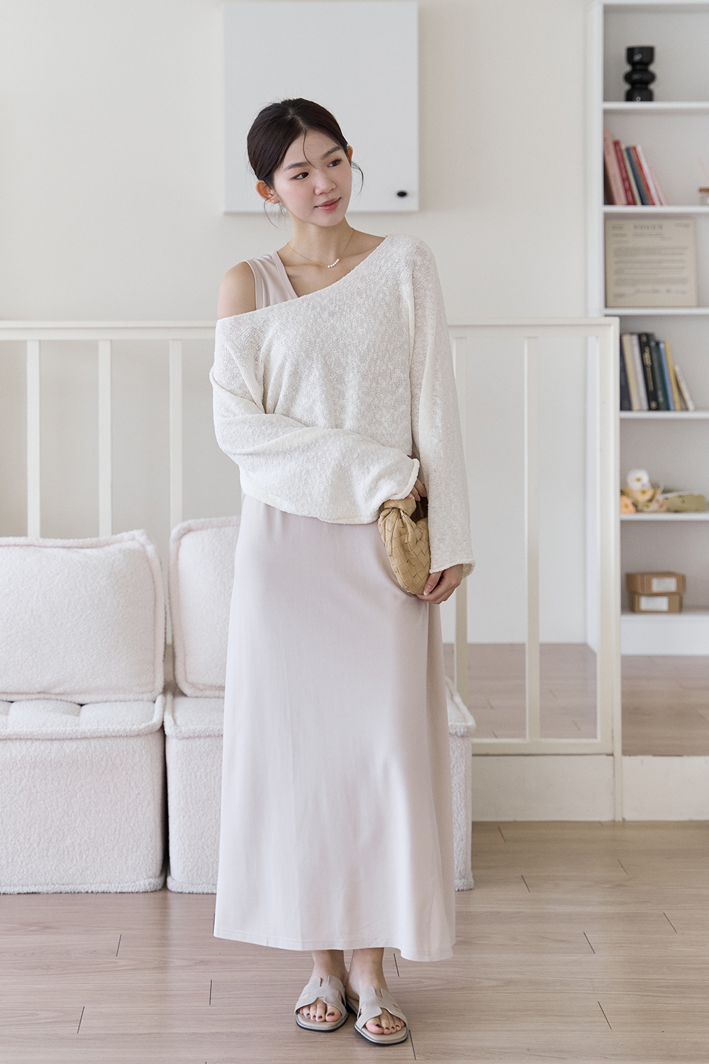 長腿秘技 短版寬鬆針織罩衫