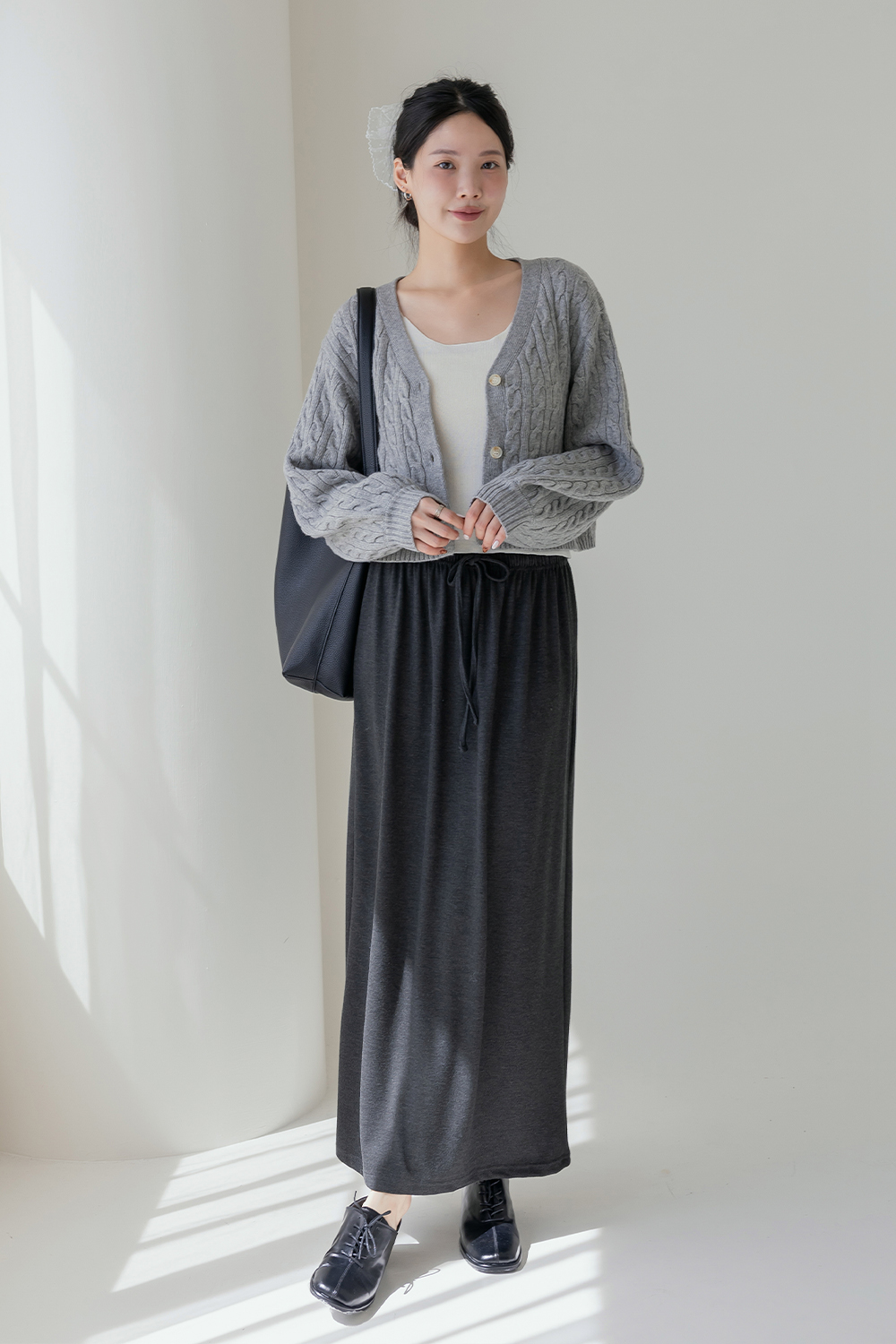 超舒適體感 抽繩彈性棉長裙