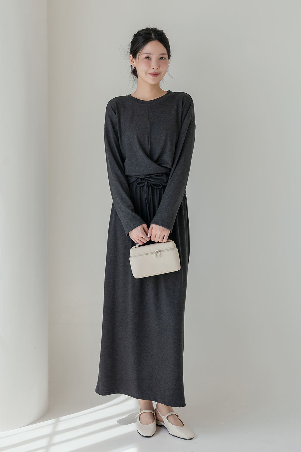 超舒適體感 抽繩彈性棉長裙