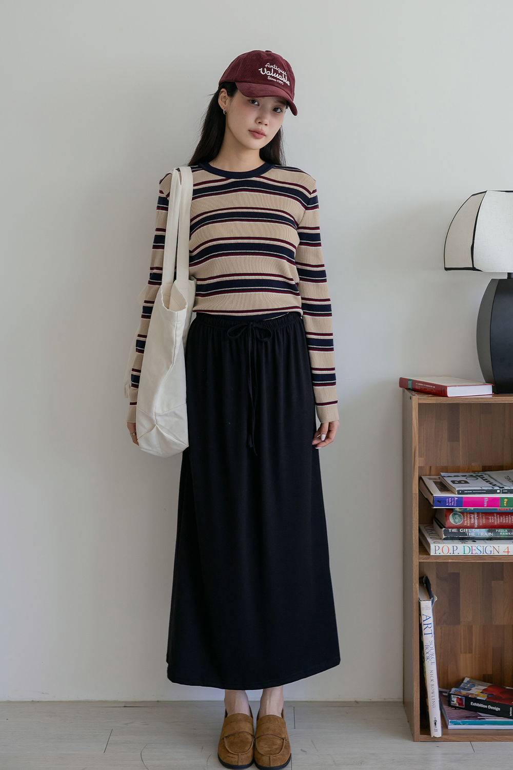 夕照協奏曲 橫條紋長袖針織衫