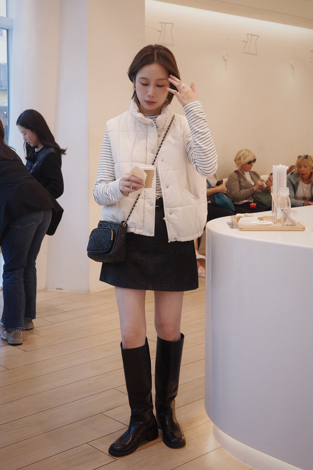 HEALER Made 暖心背心 方格立領鋪棉背心