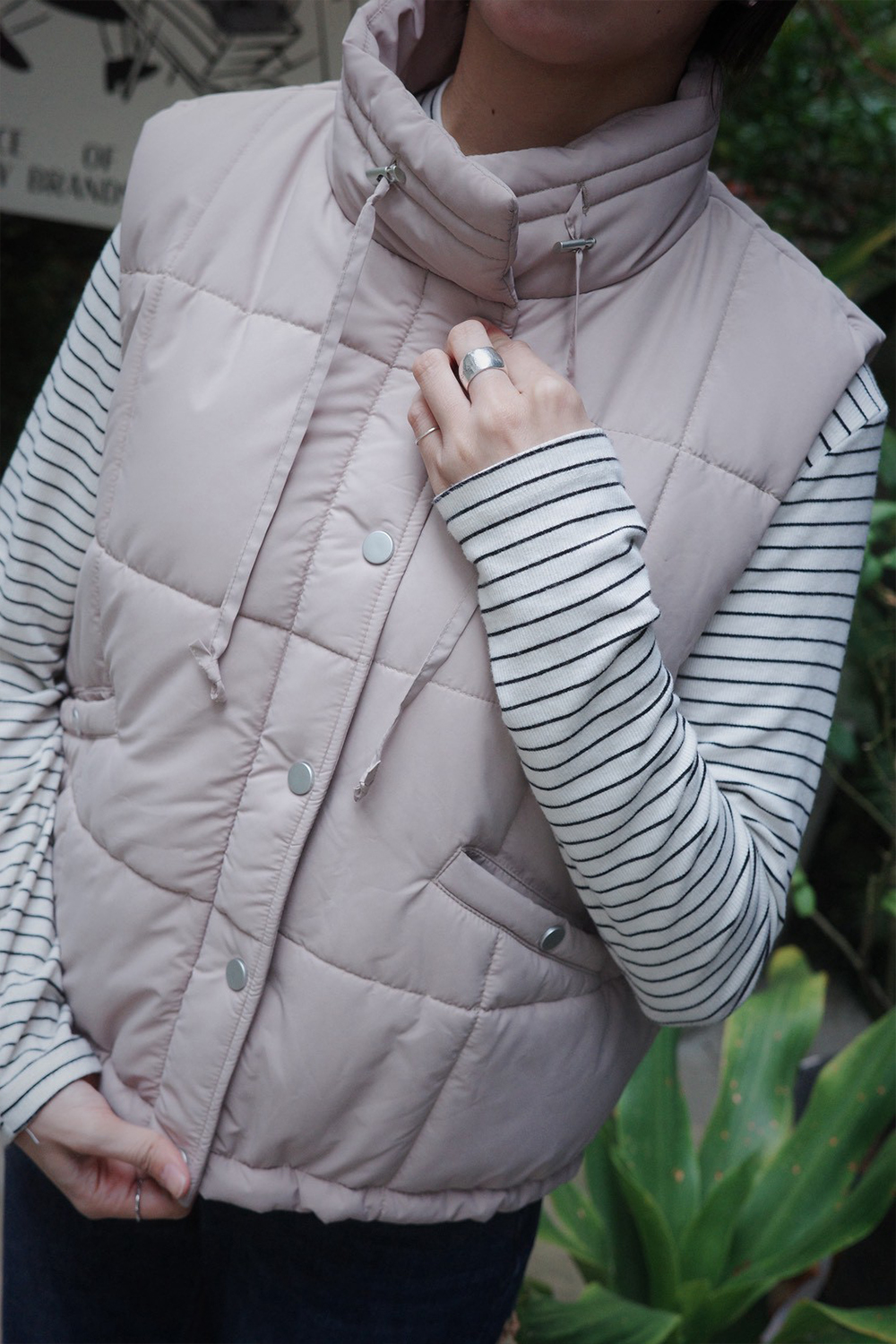 HEALER Made 暖心背心 方格立領鋪棉背心