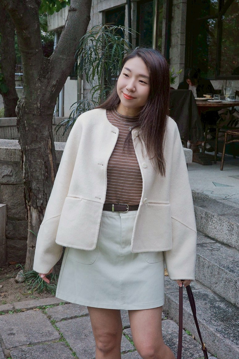 HEALER Made Q彈麻糬般 柔軟半領細條紋長袖T