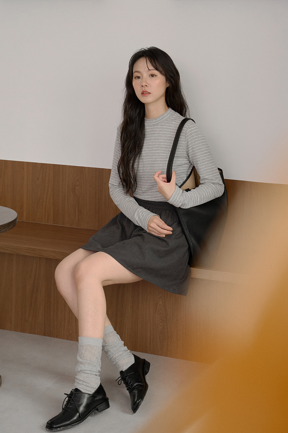 HEALER Made Q彈麻糬般 柔軟半領細條紋長袖T