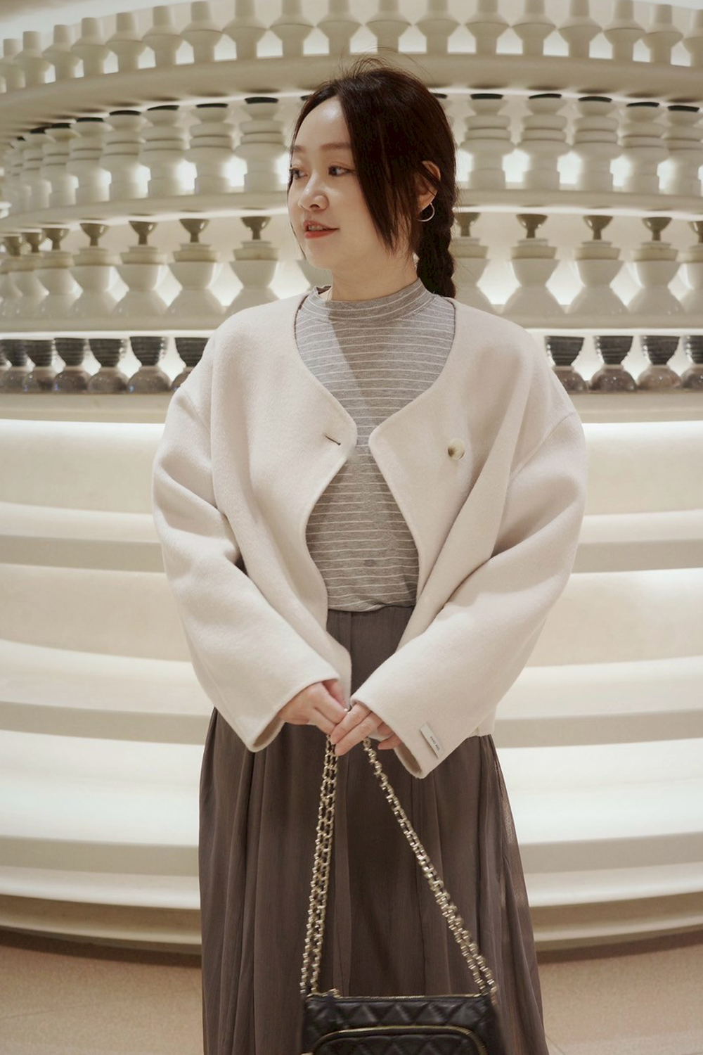 HEALER Made Q彈麻糬般 柔軟半領細條紋長袖T