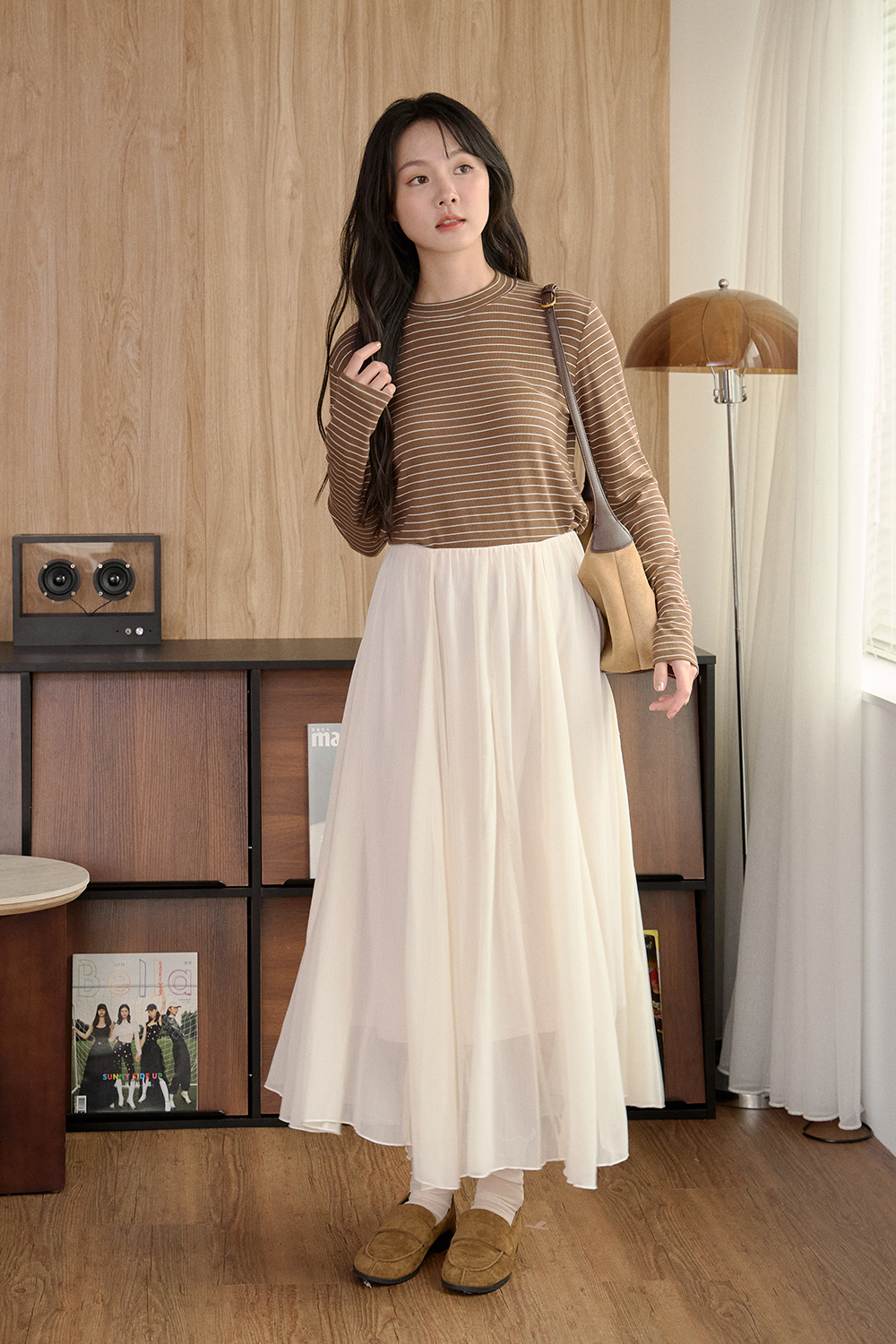 HEALER Made Q彈麻糬般 柔軟半領細條紋長袖T