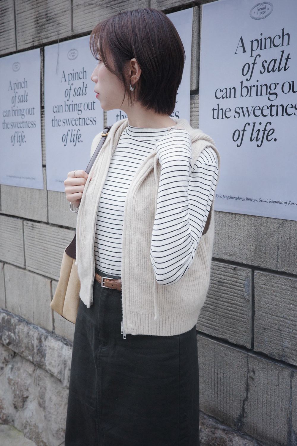 HEALER Made 書卷女孩 連帽拉鍊針織背心