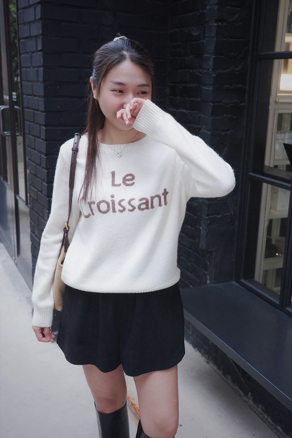 HEALER Made Le Croissant 可頌文字針織衫