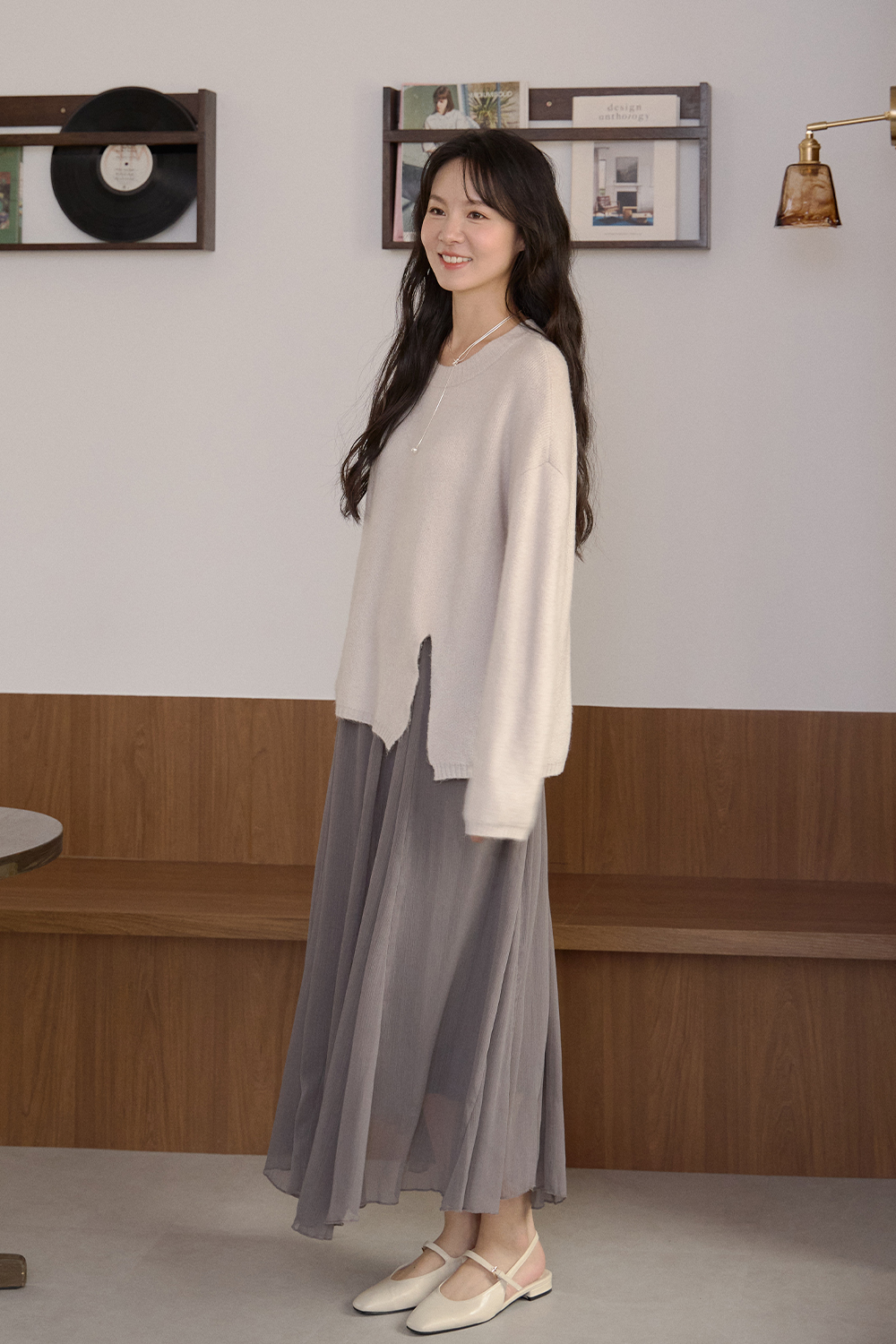 HEALER Made 告別55身 前開衩長版毛衣