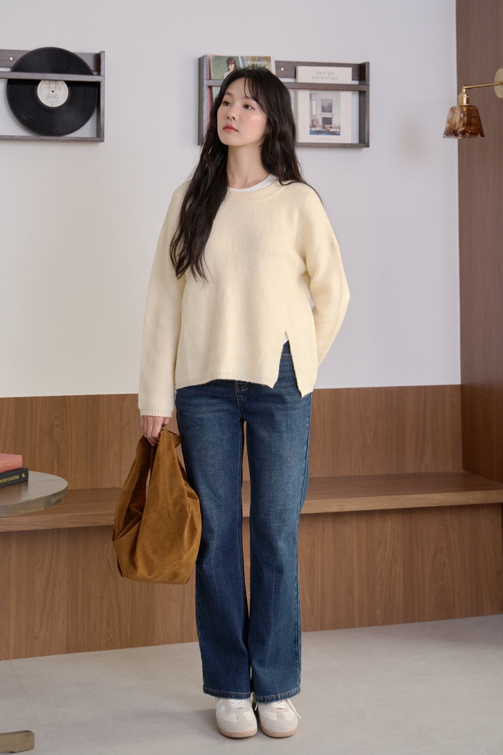 HEALER Made 告別55身 前開衩長版毛衣