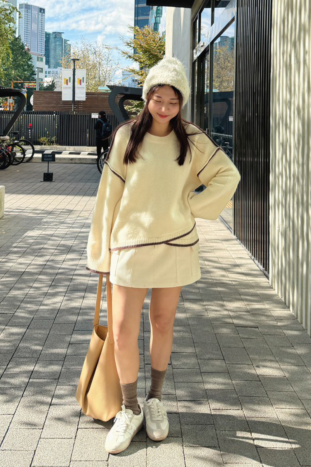 HEALER Made新色寵愛女孩 滾邊寬鬆針織毛衣