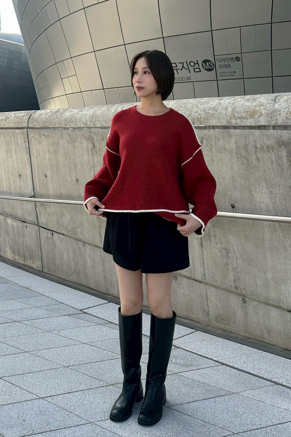 HEALER Made新色寵愛女孩 滾邊寬鬆針織毛衣