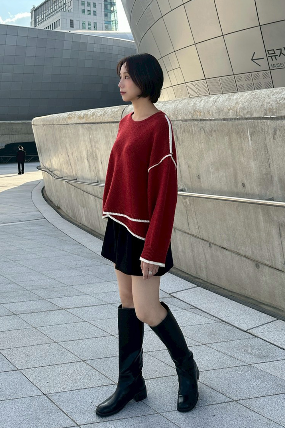 HEALER Made新色寵愛女孩 滾邊寬鬆針織毛衣