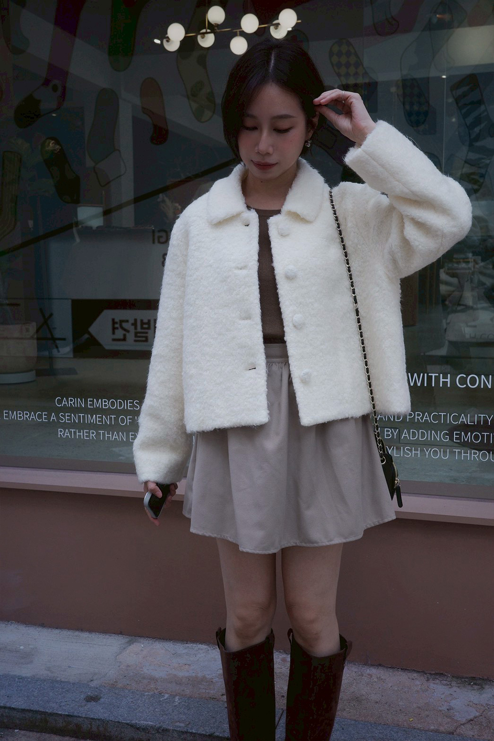 HEALER Made 喜歡妳 磨毛傘擺短褲裙