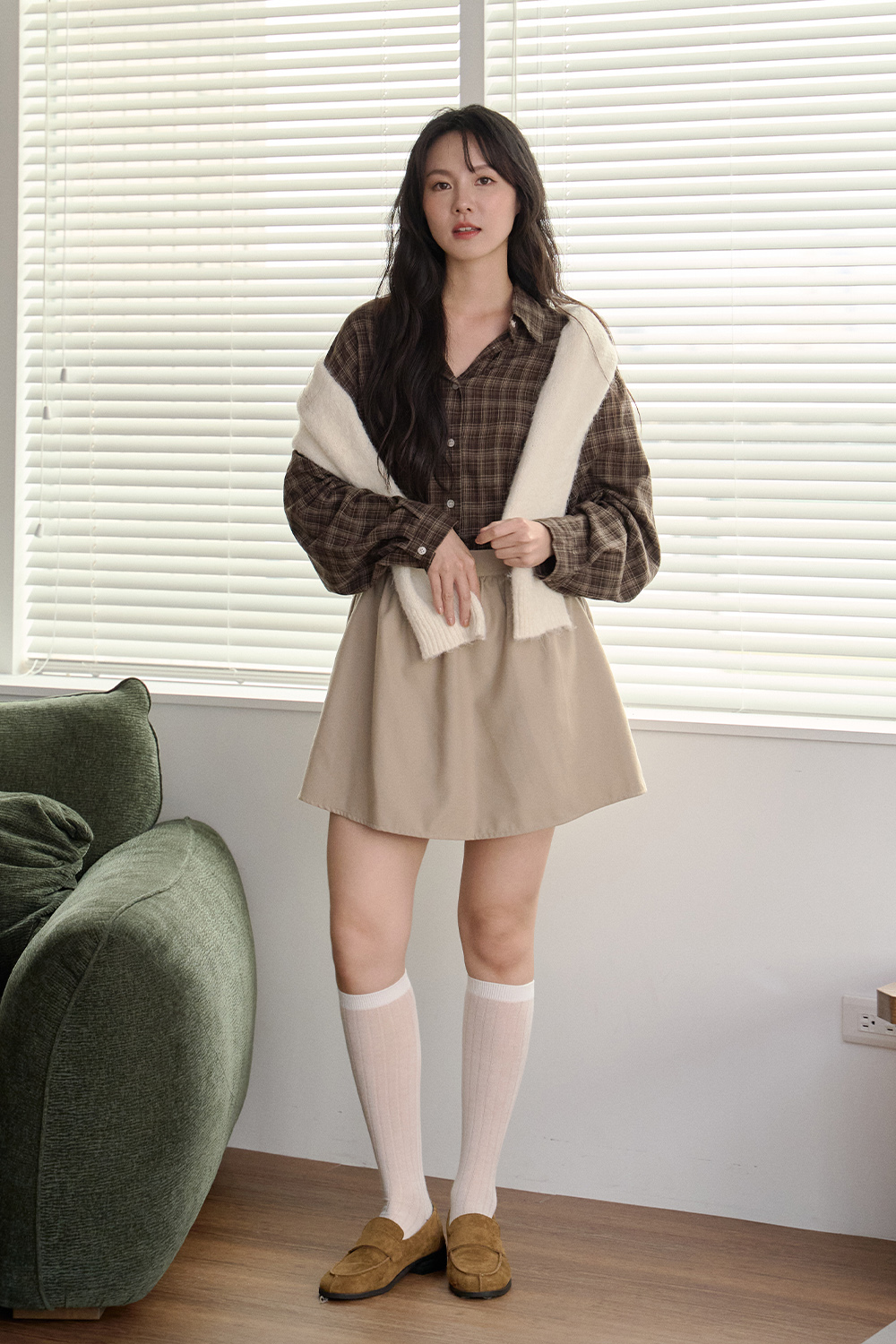 HEALER Made 喜歡妳 磨毛傘擺短褲裙