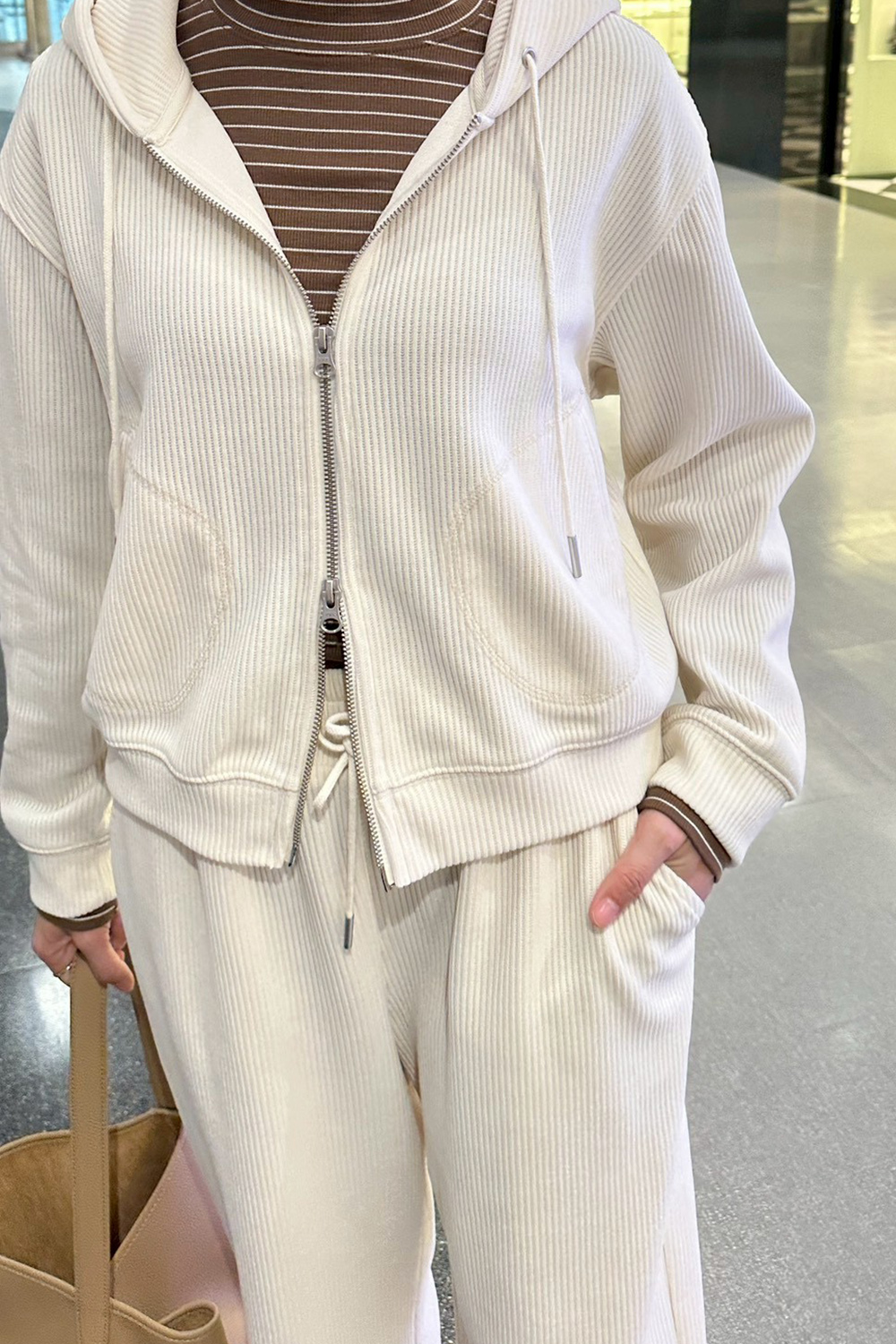 HEALER Made 燈芯絨連帽拉鍊外套寬褲套裝