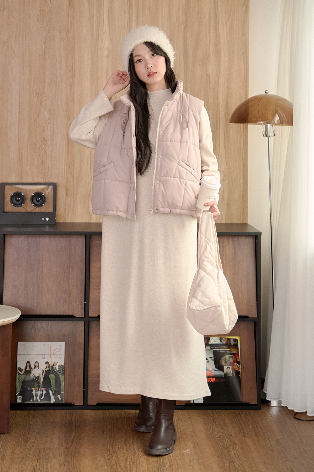 週一還想睡 半高領寬鬆長洋裝