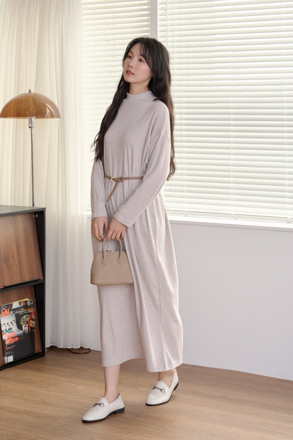 週一還想睡 半高領寬鬆長洋裝