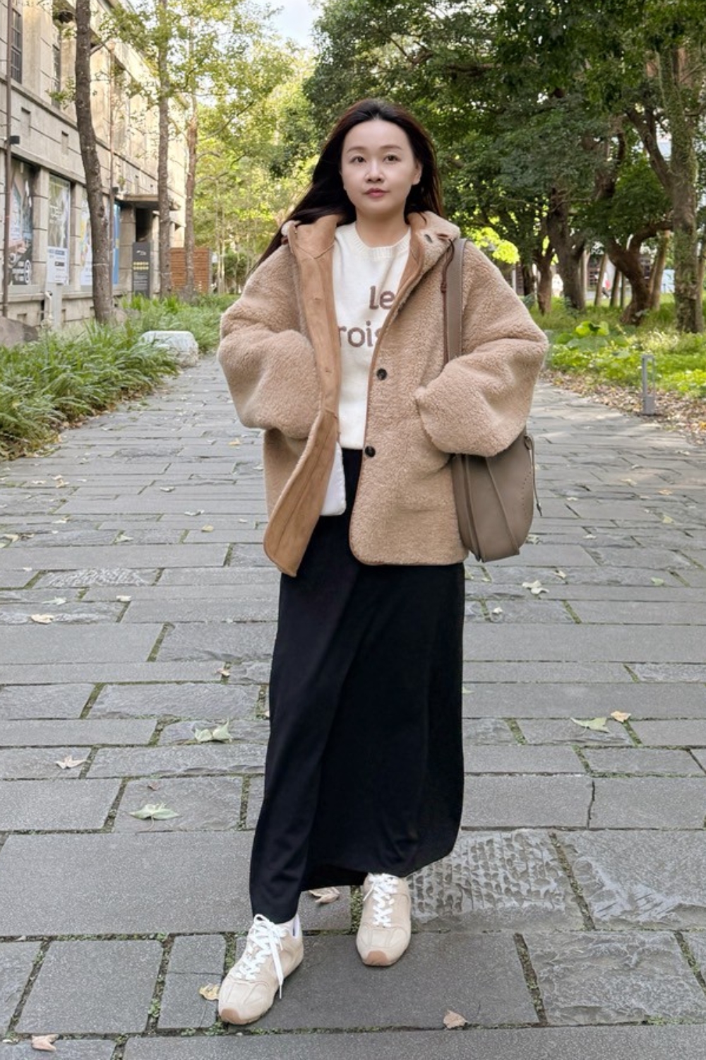 小熊戀曲 羔羊毛麂皮連帽外套