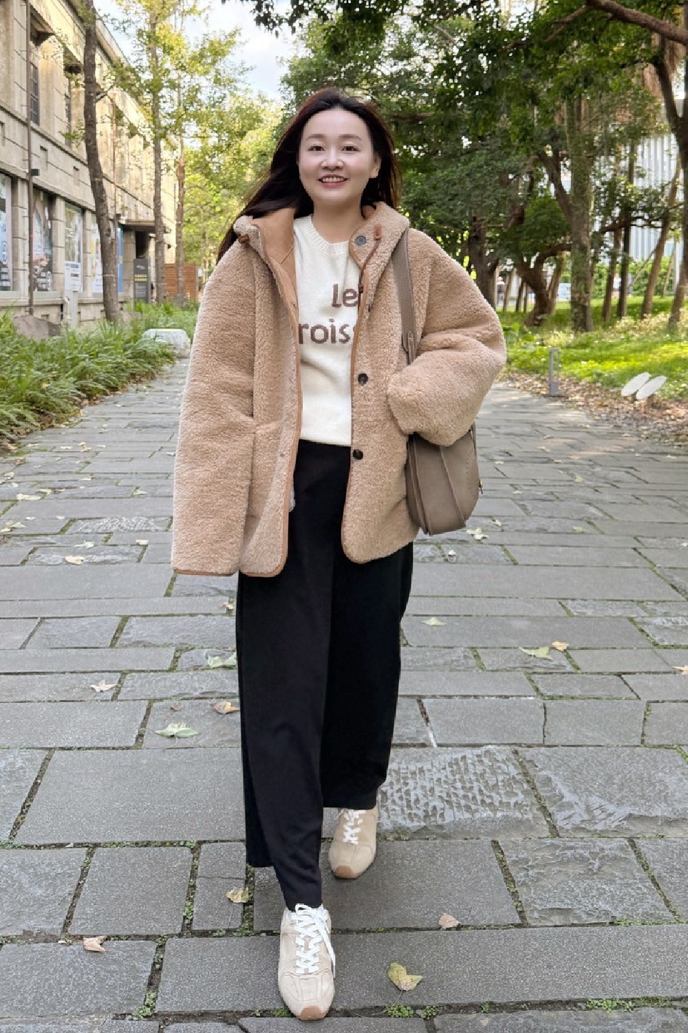 小熊戀曲 羔羊毛麂皮連帽外套